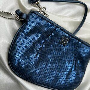 Coach Sequin Wristlet - Navy